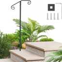 handrails for Outdoor Steps Single Post Handrails for Outdoor Steps Wrought Iron Single Post Handrail, Ground Long Post Fits 1 or 2 Steps Grab Rail Single Post Railing (1pcs Black)