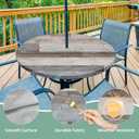 Farmhouse Round Outdoor Fitted Tablecloth with Umbrella Hole Waterproof Patio Table Covers Zippered Wipeable Round Table Cloth for Picnic,Patio,Garden (Wood, 36" - 44")