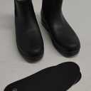 Furuian Women's Ankle Rain Boots Waterproof Chelsea Rain Boots Rubber Boots Women Short Garden Boots Anti Slip Outdoor Lightweight Work Booties (9, Black)