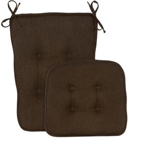Klear Vu Embrace Rocking Chair Cushions for Living Room, Nursery, or Home Office, Tufted and Non-Slip Pads, 2 Piece Set, Seat 16"x15" and Seat Back 24"x17", Chocolate