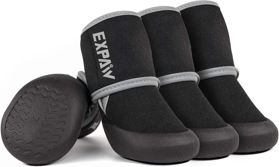 EXPAWLORER Waterproof Dog Shoes for Small Medium Large Dogs, Dog Shoes for Hot Pavement, Hiking Walking, Reflective Dog Booties for Outdoor Snow Rain Days, Anti-Slip Dog Boots & Paw Protectors (XXL)