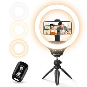 12" Desk Ring Light with Stand & Phone Holder - Adjustable Studio Light for Photography，Zoom Meetings, YouTube, TikTok, Live Streaming
