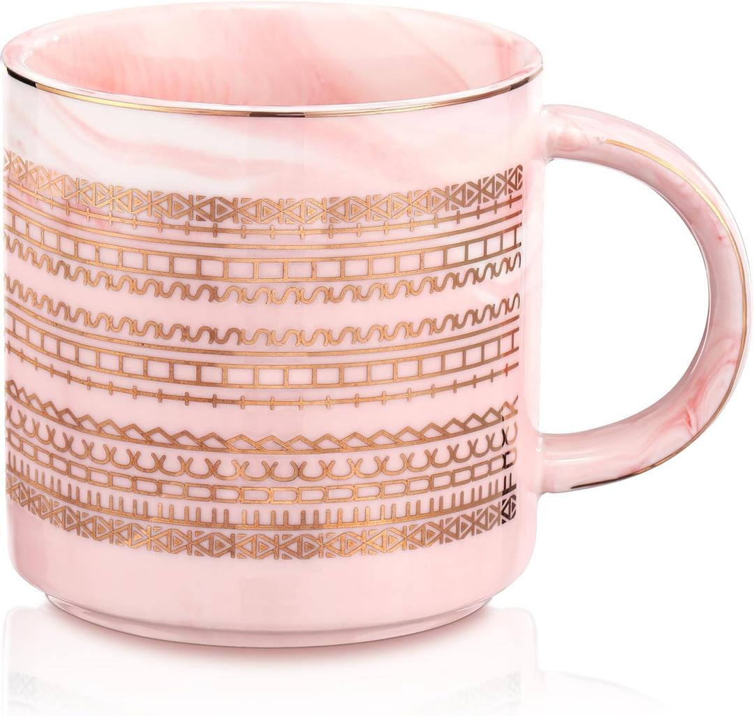 Mothers Day Gifts for Mom Hidden Message Coffee Mug 11.5oz Coffee Cup Cute Pink Marble Mug White Elephant Gifts for Women Friends Coworkers Office Birthday Bestie BFF Employee Boss