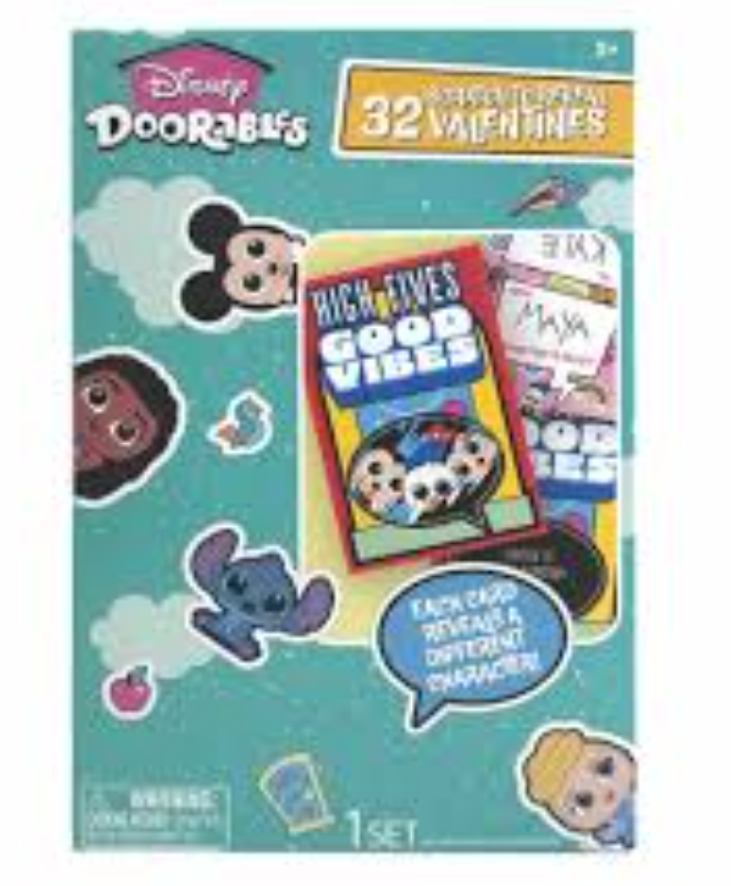 Disney Doorables Scratch to Reveal Valentine Cards, 32 ct 
2 Pack