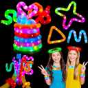 12 pcs Light Up Pop Tubes, Glow Sticks Bulk Party Favors for Kids 4-8 8-12 Pinata Goodie Bags Stuffers for Boys Girls Birthday Christmas Gifts Fidget Sensory Toys Glow in the Dark Party Supplies