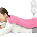 Comfytemp Heating Pad for Back Pain Relief - Electric Heating Pad for Period Cramps, Moist/Dry Heat, Birthday Gifts for Mom, 3 Heat Settings, 2H Auto Off, Machine Washable (12" x24", Pink)