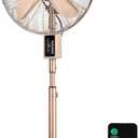 Holmes 16" Copper Digital Metal Stand Fan, 75 Oscillation, 3 Speeds, 4 Blades, 3 Modes, 7.5-Hour Timer, Adjustable Height, 20 Head Tilt, Ideal for Home, Bedroom or Office, Remote Control