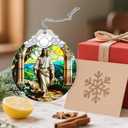 Jesus Stained Glass Christmas Decorations - Religious Christmas Ornaments | Christian Home Decor | Holiday Ornaments Religious Gifts | Christian Gifts | Lord Jesus Gift for Easter or Xmas