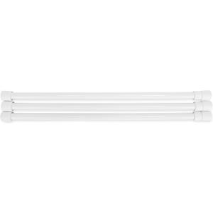 Camco 44053 28" RV Refrigerator Bar, Holds Food and Drinks in Place During Travel, Prevents Messy Spills, Spring Loaded and Extends Between 16" and 28" - White (Pack of 3) (44074)