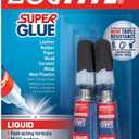 Loctite Super Glue Liquid, Clear, 0.07 fl oz Tube, 2 Pack - Superglue for Plastic, Wood, Metal, Crafts & Repair, Cyanoacrylate Adhesive Instant Glue, Quick Dry