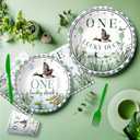 One Lucky Duck Birthday Party Supplies Decorations - Mallard Duck Hunting First Birthday Table Decorations Tableware, Paper Plate, Cup, Napkin, Fork | 24 Guests (1)