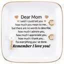 Kaidouma Mom Birthday Gifts - Ceramic Ring Dish Jewelry Plate Trinket Tray - Mother's Day & for Mom - Remember I Love You