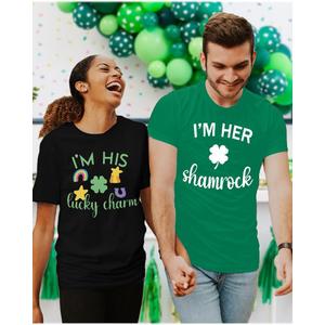 Couple Matching Shirts for Husband and Wife Short Sleeve Tops, S