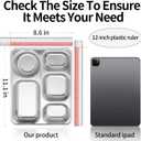 GOLDEN KEY 3 Pcs Stainless Steel Snack Containers with Lids,Stainless Steel Bento Lunch Box with 5 Compartments,Bento Box for Kids or Adults,Snackle Box Container for School, Home, and Travel (Large)