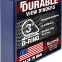 Samsill Durable 3 inch 3 Ring Binder, D Ring Binder, 100% Recycled Chipboard, Blue