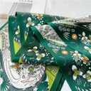 MEISEE 100% Mulberry Silk Scarf for Women 59*6.3 Long Headscarf Neck Scarf Hair Wraps and Shawls with Gift Packed (Green Flowers)