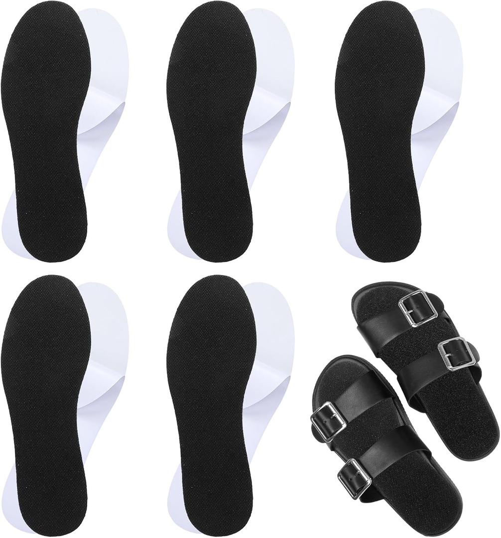 Cutecrop 5 Pairs Adhesive Insoles for Sandals for Women Absorbs Sweat Controls Odor Always Stay in Place for Summer Mules Garden Shoes Nurse Clogs Sockless Shoes (XL)