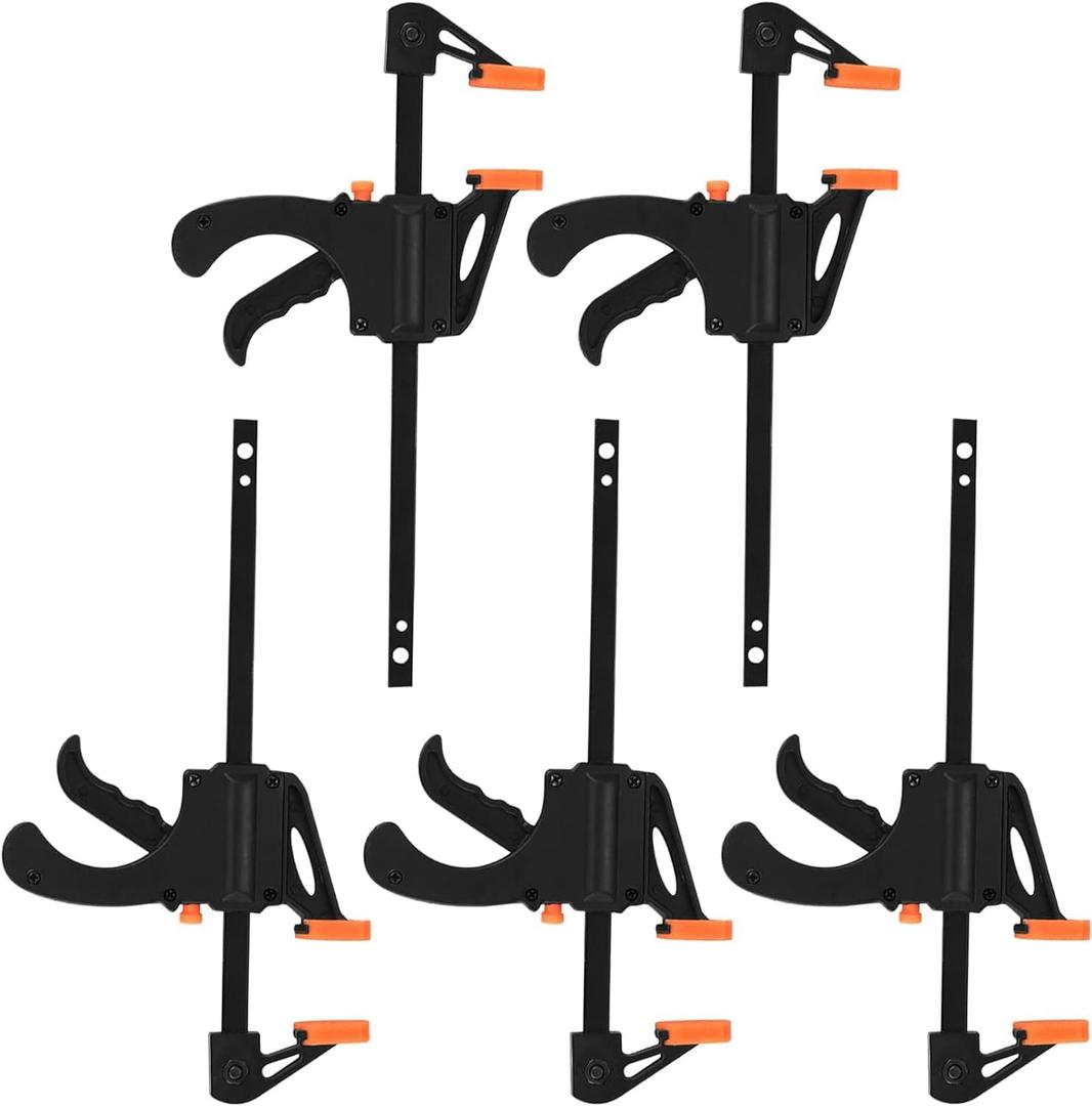 4 Inch Bar Clamps for Woodworking, 5 Pcs Trigger Quick Grip Clamps, One Handed Ratchet Wood Working Clamp, Mini Small Bar Woodworking Clamps for Wood Gluing Crafts (4Inch)