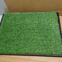 Dog Grass Pad with Tray, 23''X17'' Small Artificial Turf Grass Potty, Reusable Puppy Pee Pads for Dogs, Portable Dog Litter Box for Indoor/Outdoor Potty Training Toilet
