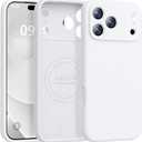 Ktele Magnetic for iPhone 17 Pro Max Case [Compatible with Magsafe] [Premium Silicone Satin-Smooth Touch] Slim Shockproof Anti-Scratch Microfiber Lining Case, 6.9 inch, White