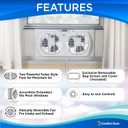 Comfort Zone Twin Window Fan with Reversible Airflow Control, 9 inch, Auto-Locking Expanders, 2 Speed Fan, Dual Fan, Exhaust, Airflow 9.84 ft/sec, Ideal for Home, Kitchen, Bedroom & Office, CZ319WT