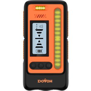 High Accuracy Laser Level Receiver : Dual LCD Display Laser Level Detector 197ft in Sunlight Outdoors, Loud Speaker, IP54 Shock-resistant, DR1