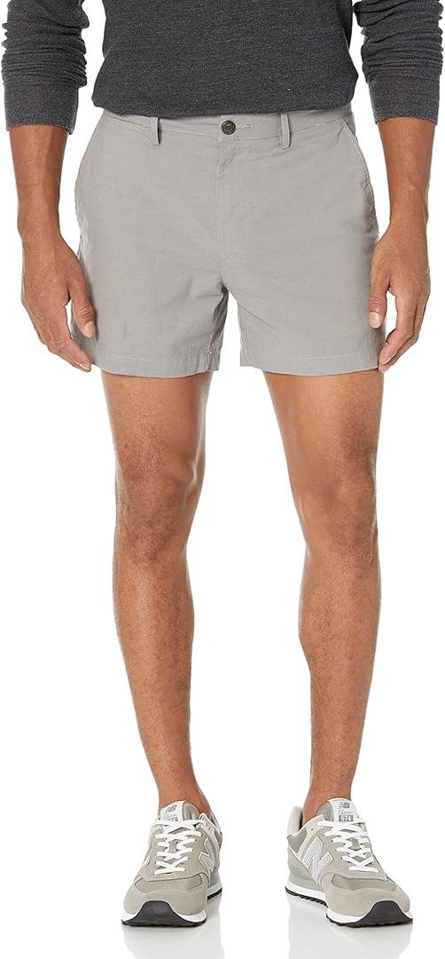 Amazon Essentials Men's Slim-Fit 5" Lightweight Comfort Stretch Oxford Shorts (Previously Goodthreads) (34, Grey)