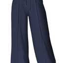 Aleumdr Women's High Waisted Drawstring Waist Wide Leg Sweatpants with Pockets Casual Loose Yoga Pants (Large, Blue)