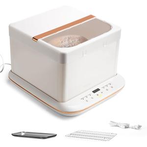 Folding Bread Proofer Box  0-120F Digital Temp & 9H Timer, Space-Saving Dough Proofing Box with Clear Window & Shelf for Sourdough/Pizza/Home Baking