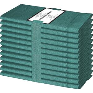 Cloth Dinner Napkins Textured - Perfect Everyday Use Table Napkins - Soft Durable Washable Ideal for Party Wedding Christmas Easter Set of 12-18x18 inches Teal Green Napkins