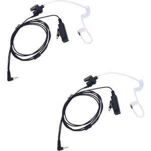 2Pcs 2.5mm Acoustic Tube Earpiece with PTT Mic Two Way Radio Headset for Motorola Talkabout T200 T210 T260 T600 T800 for Hytera HYT TC-310 TC-320 Garmn rino 650 750 755 Walkie Talkie (2 Pack)