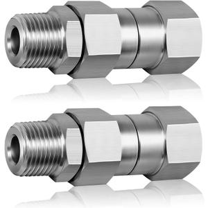 3/8 NPT Pressure Washer Swivel Fitting, Anti Twist 3/8 Male to Female Stainless Steel Connector Joint, 360 Degree Kink Free Swivel Fitting For Pressure Washer Gun, Hose(3/8 NPT Male to Female-2Pcs)
