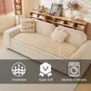 Couch Covers for Pets Washable Sofa Covers for Dogs Cats Anti-Slip Sofa SlipCover for 3-4 Cushion Couches Pet-Friendly Furniture Protector Covers for Living Room (27.6" x 71", Beige)