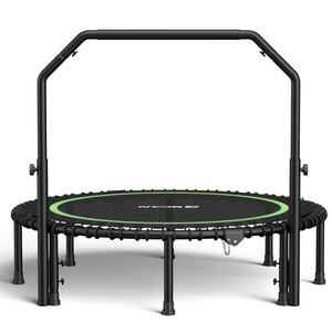 BCAN 550 LBS Foldable Mini Trampoline, 48" Fitness Trampoline with Bungees, Stable & Quiet Exercise Rebounder for Kids/Adults