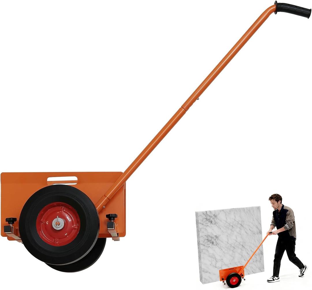 10" Panel Dolly Extended Leverage Handle Heavy Duty Drywall Cart with Solid Rubber Wheels  1100LB Capacity Panel Cart for Sheetrock, Plywood & Doors