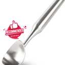 Stainless Steel Ice Cream Scoop, Ergonomically Designed Handle for Comfort, Heavy Duty Ice Cream Scooper, One-Piece Design Ice Cream Scoops, Dishwasher Safe. (Luxurious silver)