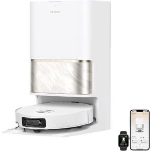 DREAME L60 Ultra Robot Vacuum and Mop, 35,000Pa Suction, Detangling Brush, AI-Enhanced 3D ToF Vision, 100 Mop Self-Cleaning, 280+ Object Types, Extendable Side Brush and Mop, White
