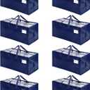 VENO 8 Pack Heavy Duty Moving Bags with Backpack Straps, Zippers & Handles, Extra Large Packing Bags for College Dorm Essentials, Moving Supplies Alternative to Cardboard Moving Boxes (Blue)