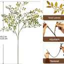 Ttranewsoo Artificial Greenery Stems, 43.3" Nandina Branches Tall Faux Plant Stems for Vase, Greenery Decor Stems Leaves Bunches for Shop Garden Office Home Décor,2Pcs,Orange