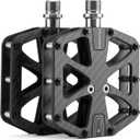 ROCKBROS Mountain Bike Pedals MTB Pedals Carbon Fiber 3 Bearing Lightweight Road Bicycle Pedals Non-Slip 9/16" Wide Flat Pedals