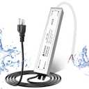 24V 30W LED Power Supply, Waterproof IP67 LED Driver, AC 110V to DC 24 Volt Low Voltage Transformer with 3-Prong Plug 3.3 Feet Cable for Indoor Outdoor LED Light, Computer Project