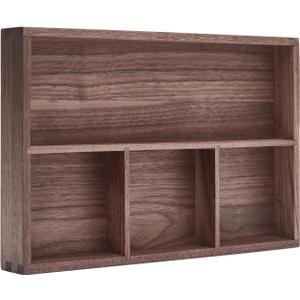 pandapark Wood Organizer Tray,Black Walnut,Desk & Drawer Storage Box (Walnut Master)