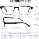 Progressive Reading Glasses for Men Premium Metal Full Frame Multifocal Readers Rubber Temples Blue Light Blocking Readers 3PK+2.75