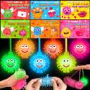 24 Pack LED Puffer Balls - Light up Bouncy Puffer Balls Toys for School Classroom Exchange, Valentines Day Party Favors, Goodie Bags & Fidget Stress Relief