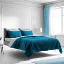 Mezzati Bedspread Coverlet Set Stunning Blue – Prestige Collection - Comforter Bedding Cover – Brushed Microfiber Bedding 3-Piece Quilt Set (Queen/Full, Stunning Blue)