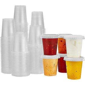 KingZak 150 Sets - 1.5oz, Disposable Mini Plastic Jello Shot Cups With Lids Perfect For Portion Souffle, Condiment, Dipping Sauce, Salad Dressing And More KingZak 150 Sets - 1.5oz, Disposable Mini Plastic Jello Shot Cups With Lids Perfect For Portion Souffle, Condiment, Dipping Sauce, Salad Dressing And More