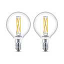 PHILIPS LED 60W G16.5 1-Pack Ultra Definition Soft White (2700K) 500 Lumen (5W = 60W) Dimmable Clear Flicker-Free Light Bulbs