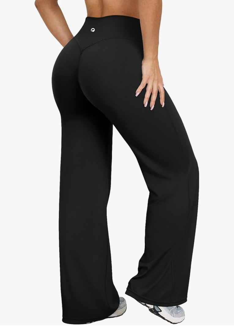 OQQ Yoga Pants Women High Waist Stretch Casual Soft Straight Leg Bottoms,M