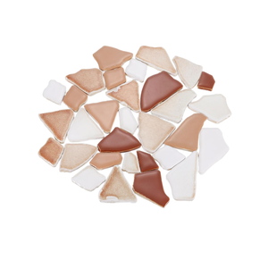 uxcell 500g/1.1LB Irregular Ceramics Mosaic Tiles, 3.2-8.5 cm Bulk Stained Ceramic Mosaic Pieces Stones Mosaic Kits for DIY Art Craft Projects Home Decor, Mixed Brown  25 pcs