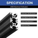 4 Pack 2020 Aluminum Extrusion T-Slot 500mm Black